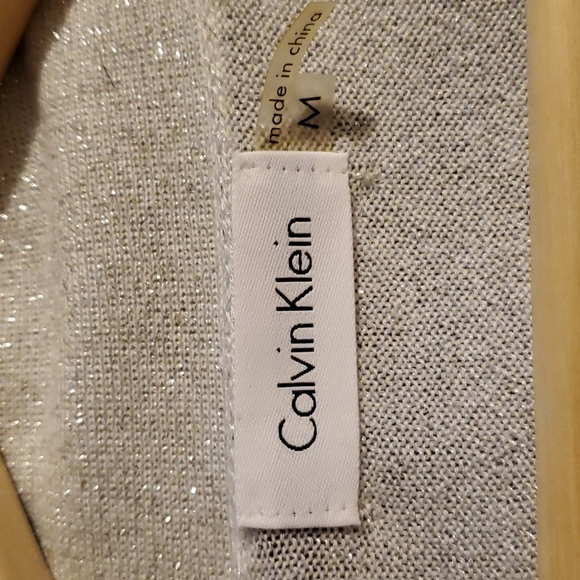 Calvin Klein Silver Sparkle Cardigan Medium - Picture 4 of 5